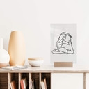 Chevalet de table Yoga - Posture du pigeon royal - Line Art