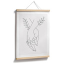 Plakat Line Art - Kochankowie trzymający się za ręce - Lizde