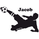 Wallsticker - Dit navn + fodboldspiller
