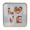 Aluminium Bilderrahmen Love - Gold mit Passepartout - abgerundete Ecken - 40,6 x 40,6 cm