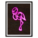 Plakat Flamingo - Neonowe światło