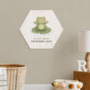 Alu-Dibond Hexagon mit Frosch - positiver Spruch 'Ich atme ruhig'