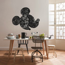 Selvklæbende tapet - Mickey Head Illustration - 125 x 125 cm