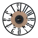 Horloge murale design Natural Contrast - Horloge avec finition bois et chiffres arabes Ø50 cm