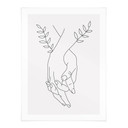 Plakat Line Art - Kochankowie trzymający się za ręce - Lizde