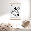 Textielposter Geometrische Hond Origami - Krygowski