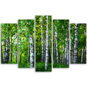 5 stykke lærredsprint, Birch Forest Green