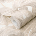 Icke-vävd tapet blad beige greige subtil botanisk modern för eleganta vardagsrum