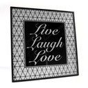 Wandbild Live-Laugh-Love - Silber Glitzer