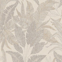 Designerfleecetapet med fine blade i beige-creme - stilfuldt tapet