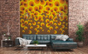 retro behang geel oranje - vliesbehang retro & vintage Livingwalls - mat en glad
