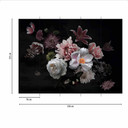 Floral Flowerbouquet tapet i sort og hvid - non-woven tapet Designwalls 2 - 2,55 x 3,5 m