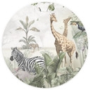 Fotobehang jungle dieren op Afmeting - Ms Tiff - Rond - Zelfklevend/niet-geweven