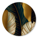Tableau sur verre Feuilles de palmier effet doré