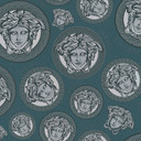 Versace Home Próbki luksusowa tapeta głowa meduzy designerska luksusowa tapeta petrol silver