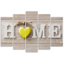 5 stykke lærred print Home House hjerte træ brædder