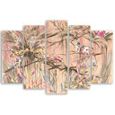 5 stykke lærredstryk, aber i junglen