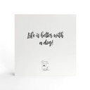 Billede af træ til at sætte op - Livet er bedre med en hund - 15x15 cm
