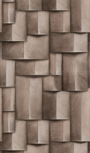 non-woven tapet med træmotiver geometrisk hvid, brun 3D-look 2,70 x 1,59 m