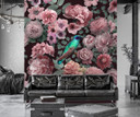 Fototapete, Blumen Rosen rosa Vogel Natur - Andrea Haase
