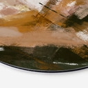 Wanddecoratie Warme Penseelstreken Abstract - Cheney - Alu-Dibond Rond