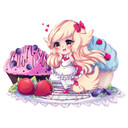 Muursticker La Doll Blanche - Chibi Belle