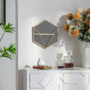 Wandregal Wandspiegel Geometrischer Diamant - Goldoptik - 30x35x13 cm