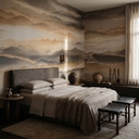 Papier Peint Photo Roerich Silence - Paysage Montagneux Chaud - Sir Edward x Grigory Gladarev