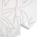 1X Studio - Line Art Floral - Minimalistyczne kwiaty - Okrągła Fototapeta - tapeta flizelinowa/tapet