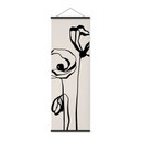 Obraz tkaniny Line Art Two Poppies - Cats & Dotz - Panorama
