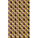 Fototapet med diamantmönster - non-woven tapet gul lila - vintage vardagsrum tapet