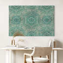 Obraz na płótnie Mandala Boho złoto-zielony | Geometryczny Próbki - Bloomery Decor