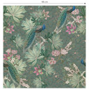Tapet med mønster af påfugle i tropisk have på mosaik - Bloomery Decor