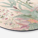 Tropisk idyl med kolibri abrikos - Bloomery Decor - rund – print på aluminium (Alu-Dibond)