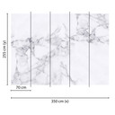 Hvid og grå non-woven tapet Designwalls White Marble stenoptik sort og hvid