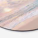 Fototapet Solnedgang over strand og hav - Sisi & Seb - rund – print på aluminium (Alu-Dibond)