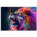 Lærred Print Lion Roar Neon Abstraktion