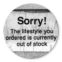 Tableau sur verre rond Banksy - Out Of stock