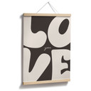 Plakat z typografią Love you Retro Letters
