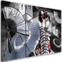 Impression sur toile en 3 parties, Geisha avec un éventail