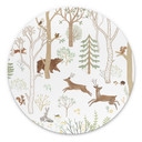 Wanddecoratie Vrolijk Bosleven met Dieren - Oliver Robins - Alu-Dibond - Rond