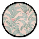 Plakat roślinny Urban Jungle Tropical Leaves Pink - Bloomery Decor - okrągły