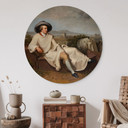 Billede Tischbein - Goethe i den romerske Campagna - rund – print på aluminium (Alu-Dibond)
