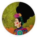 Obraz drewniany Hülya - Frida w portrecie - Okrągły