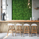 Non-woven tapet i mos-look med grønne blomster