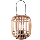 Tischleuchte Willi, braun, 26,5 x 21,5 cm, Bambus Innenleuchte