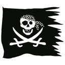 Wallsticker Sort Pirat Flag