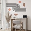 Wallsticker geometri af linjer og cirkler