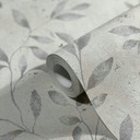 Non-woven tapet med bladmønster og metallic-effekt beige blomster 