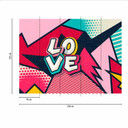 Papier peint photo rétro PopUpLove en rose turquoise - Papier peint intissé Designwalls 2 - 2,55 x 3